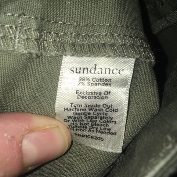 Sundance green khaki cropped, wide leg Rick rack trimmed pants - Picture 5 of 6